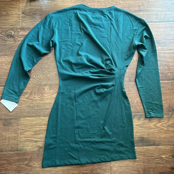 NWT Open Edit Long Sleeve Asymmetric MiniDress | Long Sleeve Dress | Green Dress - Picture 11 of 11